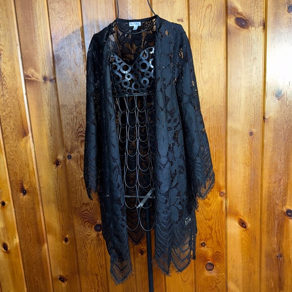 love, Fire Sweaters - Love, Fire Black Lace Cardigan size medium stylish cover wrap causal or fancy
